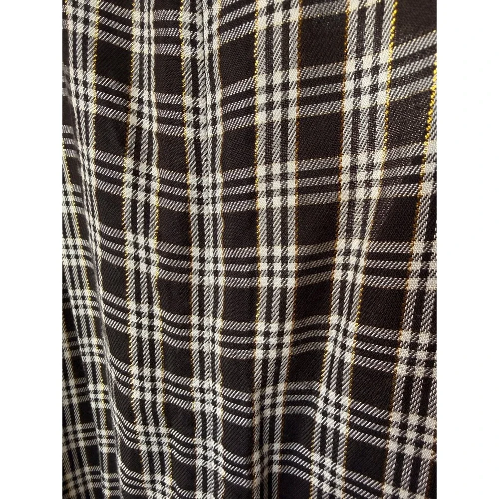 Tommy Hilfiger Women's Black White Plaid Long Sleeve Wrap Midi Dress Size 4 - Picture 5 of 8